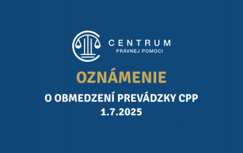 OZNÁMENIE O OBMEDZENÍ PREVÁDZKY